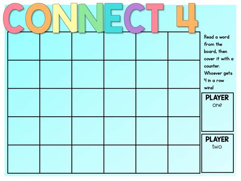 Printable Connect 4 Board